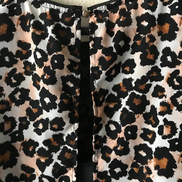 NWOT - H&M Brown Animal Print High Low with Back Opening Sheer Tank Top - Picture 7 of 12